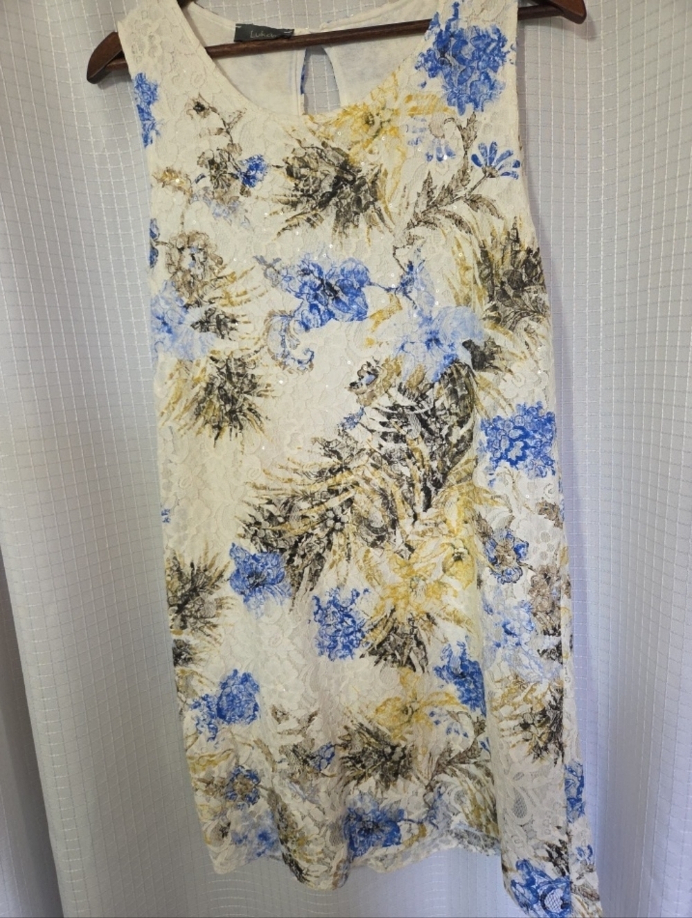 Lukars Printed Lace Floral Sleeveless Shift Dress Lined Size Small MADE IN ITALY - Picture 2 of 10